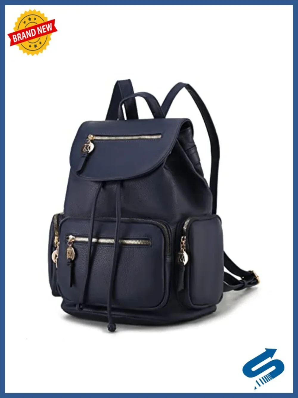 Vegan Leather Backpack Daypack Bookbag Top-Handle Handbag Ladies Travel Backpack